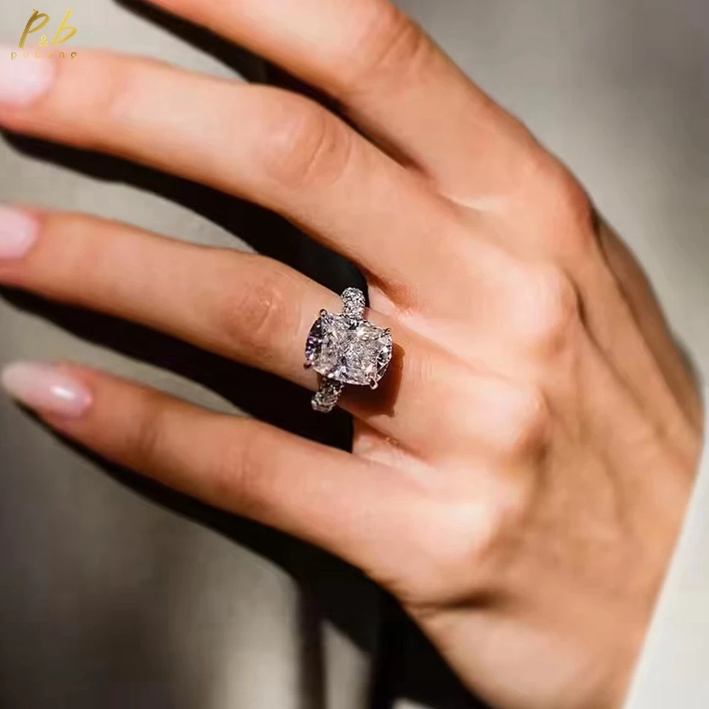 

PuBang Sparkling 3EX VVS1 D Цвет Настоящее 11-каратное женское кольцо с муассанитом, измельченное ледяное кольцо, желтое золото 18 карат, ювелирные изделия GRA