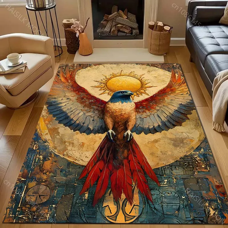 Multiple sizes Eagle, sun, wings, art Carpet for Living Room Bedroom Sofa Home Decor Rus Non-slip Floor Mat Luxury Gift