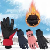 Windproof Plush Winter Warm Gloves Touch Screen Thickened Thermal Snow Gloves Waterproof Snowboard Ski Gloves For Women Man