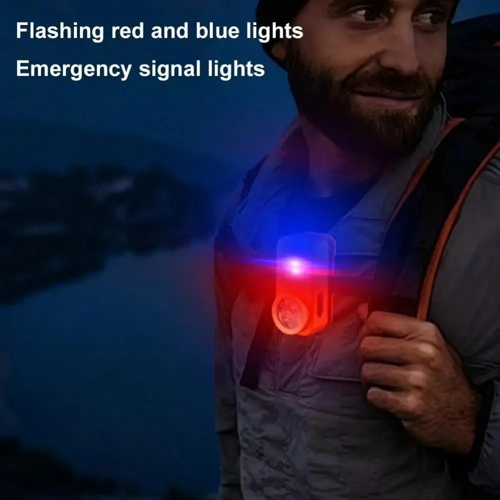 Waterproof LED Clip Flashlight Dual-Light Source Aluminum Alloy Magnetic Clip Light USB Rechargeable Magnetic Clip Warning Lamp