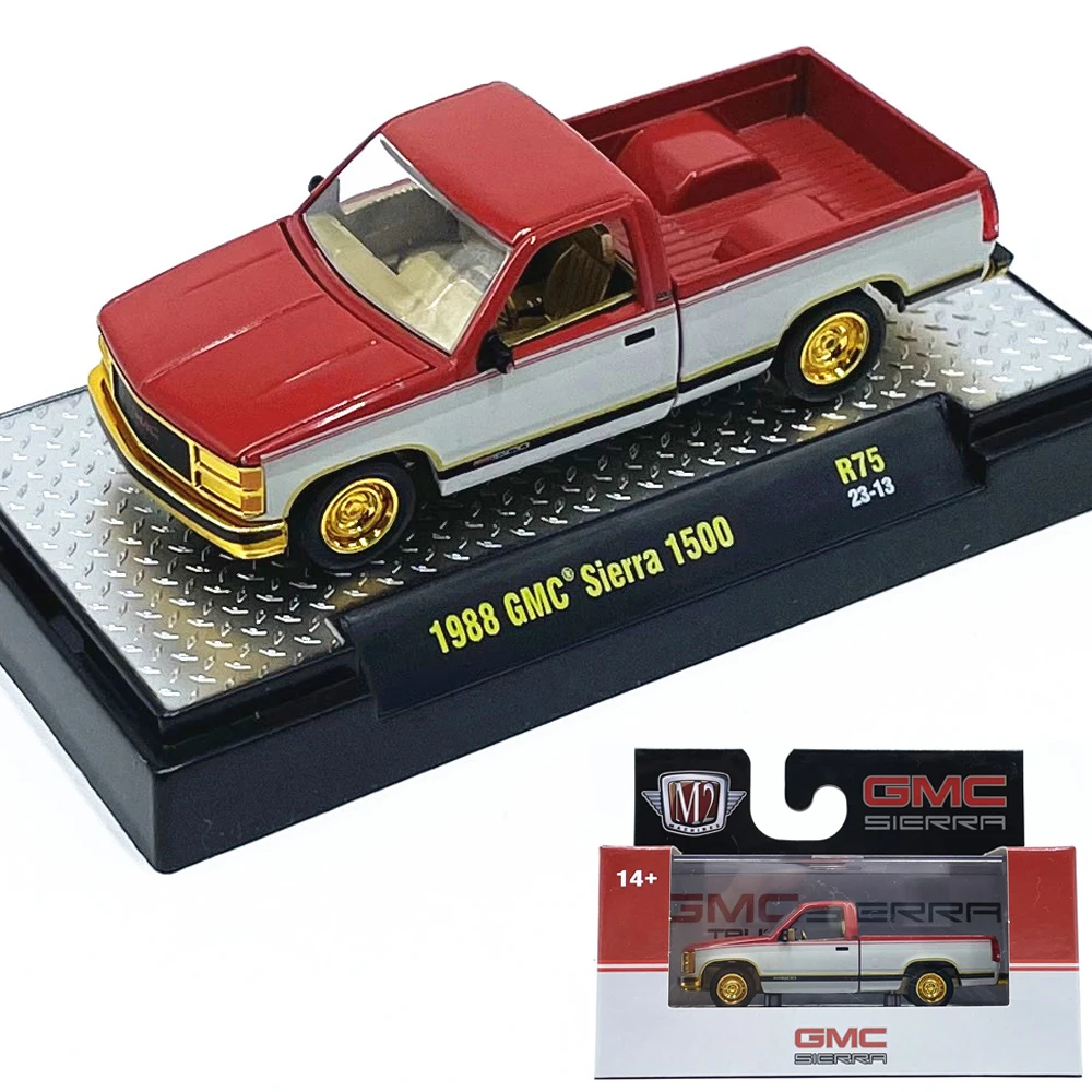 M2 MACHINES 1/64 1988 GMC Sierra 1500 Pickup Truck Die-cast alloy car model collection display child gift