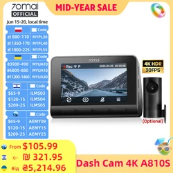 Nuevo 70mai 4K Dash Cam A810S HDR supercondensador 4G LTE Wi-Fi 6 Control de voz GPS ADAS 70mai A810S versión actualizada de 70mai A810