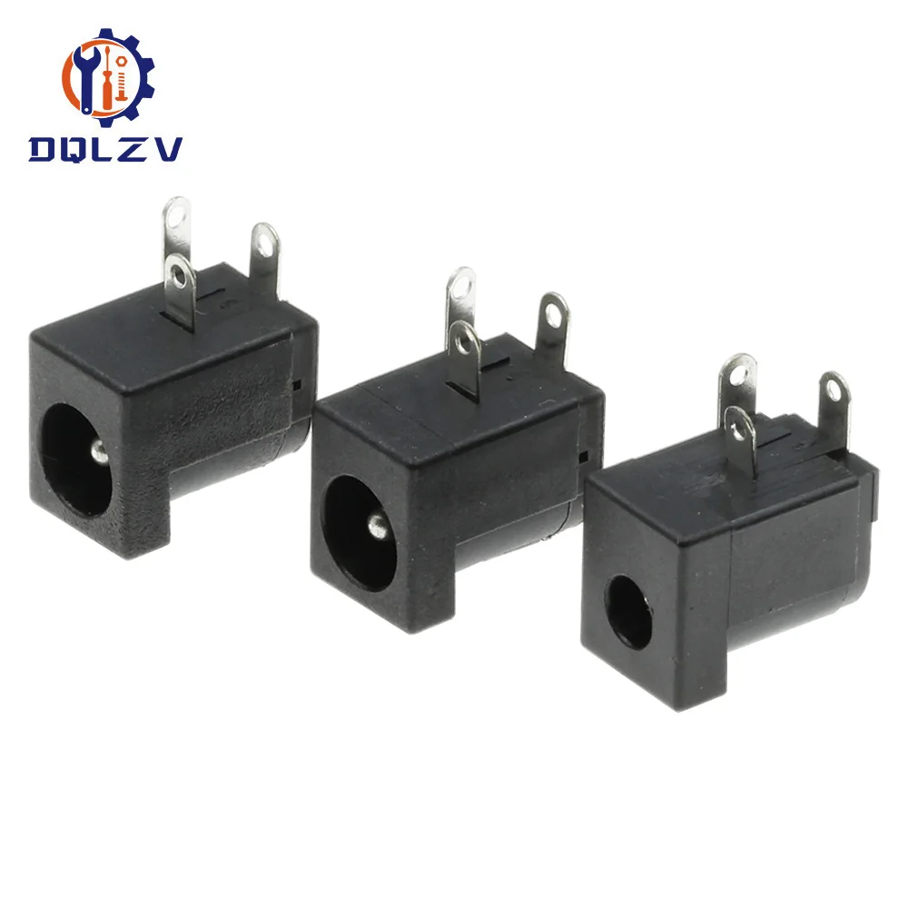 DC Power Socket 5.5X2.5MM Charging Hole Seat 3.5*1.3mm Power Socket Connector 5.5x2.1mm Black DC-005