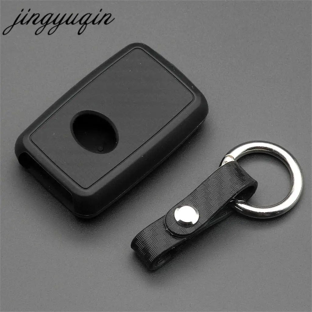 jingyuqin Carbon Silicone Car Key Case Cover For Toyota Land Cruiser Prado 150 Camry Prius Crown For Subaru Foreste Outback XV