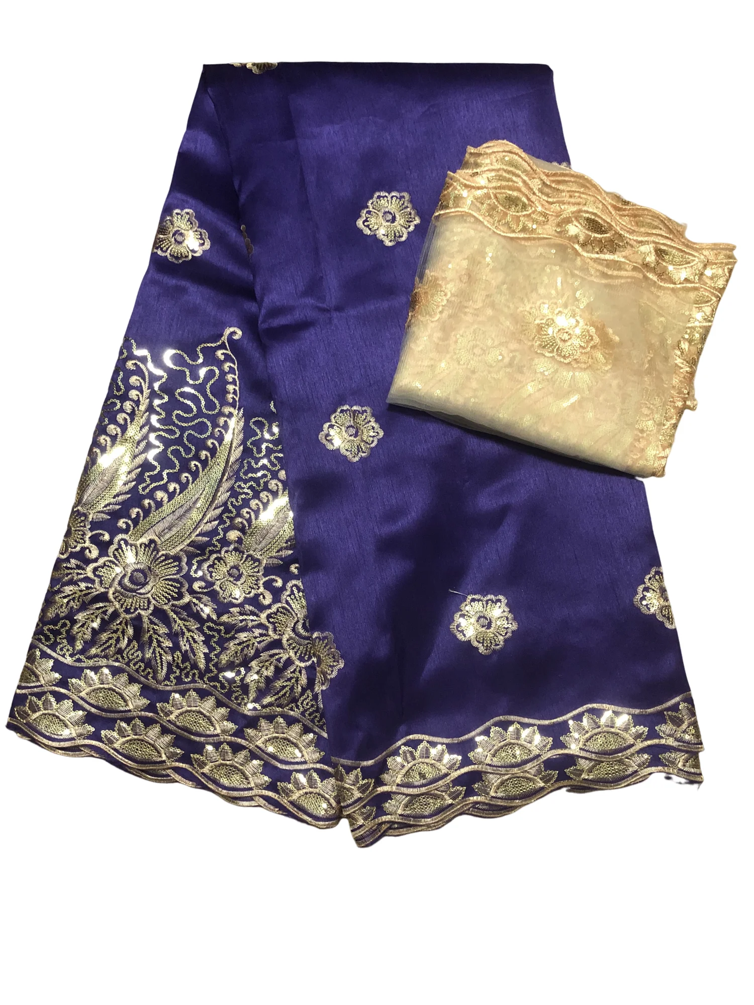 

Дешевая африканская кружевная ткань Джорджа с блузкой 5 + 2 ярда, комплекты для дизайна праздничного платья, нигерийская вышивка, кружевной материал Джорджа, шитье