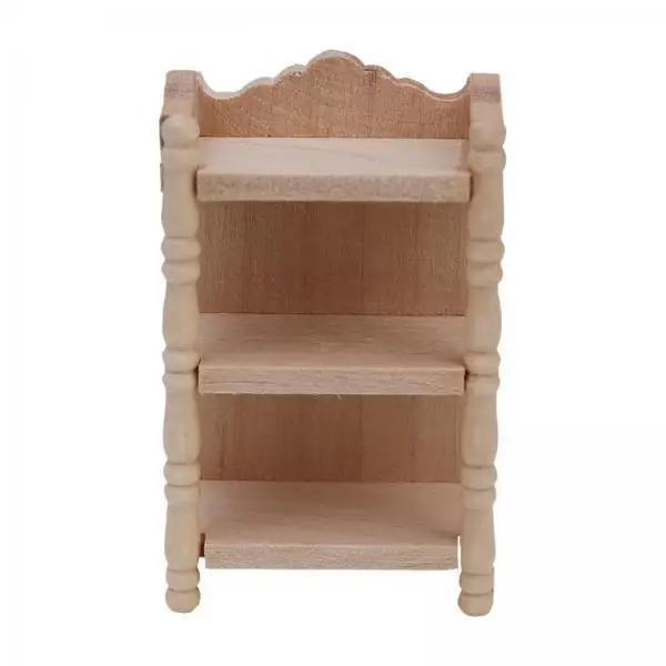 Dollhouse Miniature Wooden Bookshelf Cabinet Rack 1 12 Scale Furniture for Dollhouse Kitchen and Study