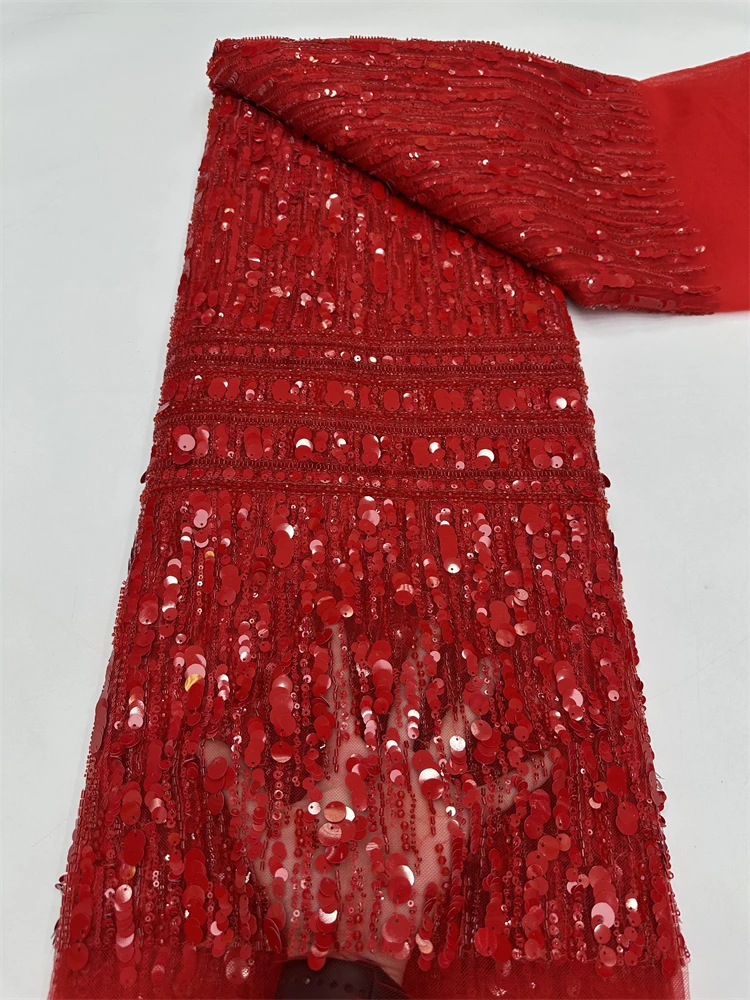 Exquisite Pattern Sequins,Beads Embroider,High-Grade Customized Wedding Lace Fabric,unique french fabric