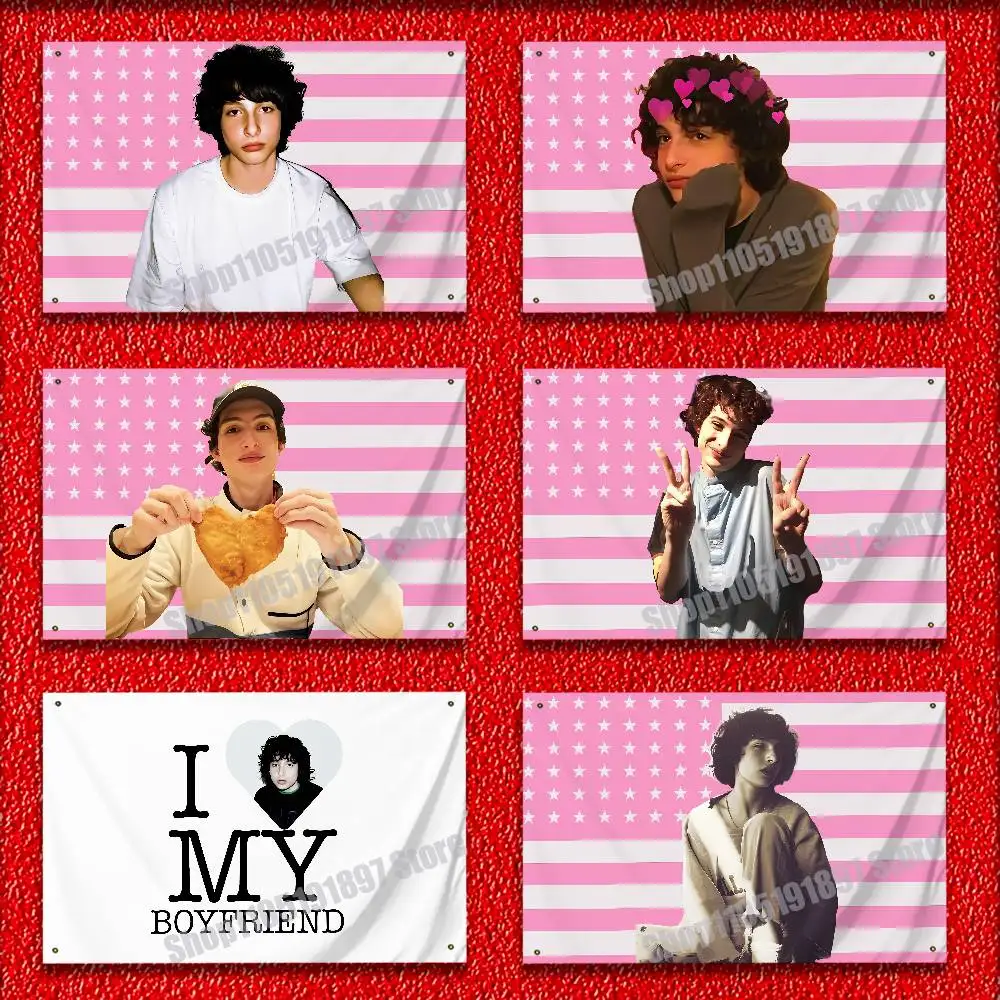 Pink F-Finn Wolfhard America USA Flag For 50*70cm 60*90cm 60*110cm 80*120cm 100*150cm 150*200cm Camp Banner Tapestry