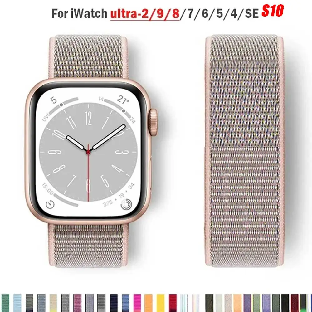 Nylon Sport loop Strap For Apple Watch Band 44mm 42/40mm 45mm  38/41mm pride Bracelet iwatch Ultra2 49mm Series 9 8 se 7 6 5 4 3