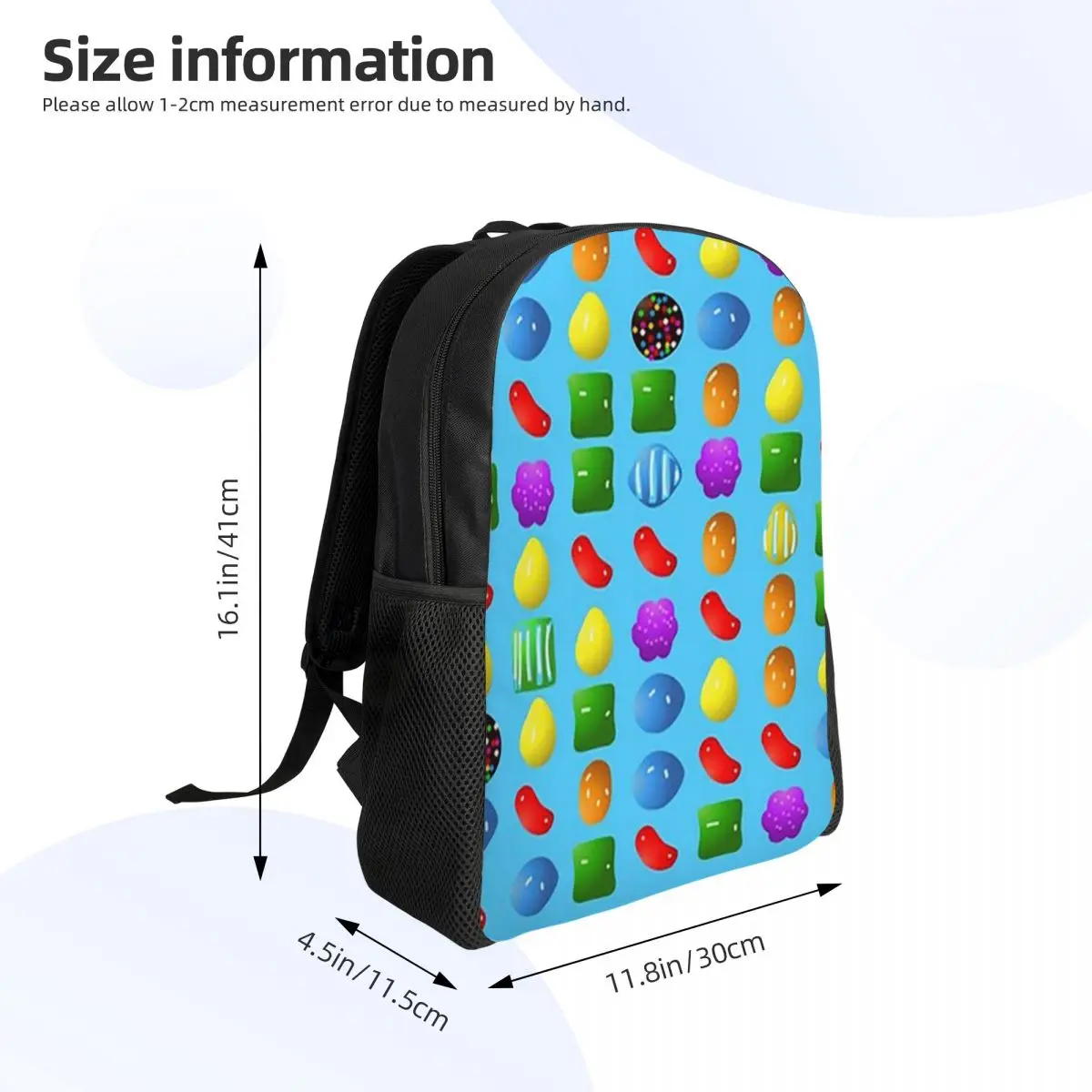 All New Candy Crush Saga Student Backpack School Bag Hiking Travel Daypack for Men Women Fashion Bookbag Shoulder Bags