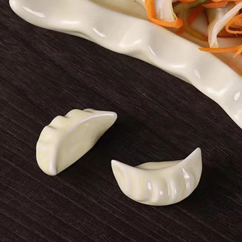 8pcs Chopstick Holders Ceramic Dumpling Shape Rest for Home Hotel Restaurant Utensil Kids Storage Kitchen Bar