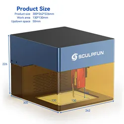 Sculpfun iCube Pro 5W/10W/3W Laser Engraver with Smoke Filter Temperature 130x130mm Engraving Area Cutter Woodworking Plastic