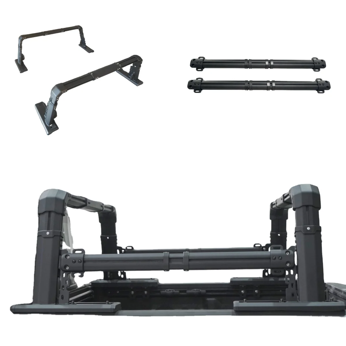 Universal Pickup Roll bar with Side Beams Universal Truck Bed Rack for Tacoma Tundra F-150 RAM Silverado Ranger Hilux D-MAX L200