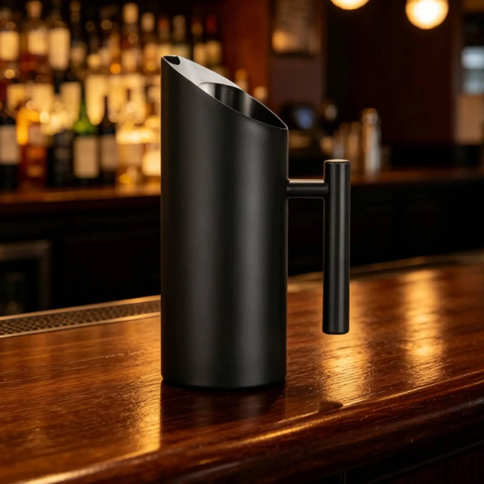 Water Pitcher Uncovered Top Stainless Steel Pitcher Cylindrical
