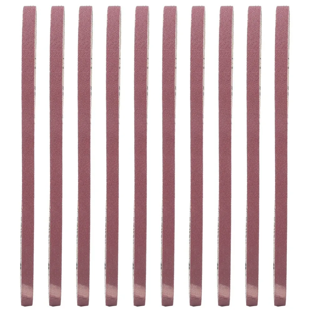 10pcs Aluminum Oxide Sanding Belt 533 x 9mm 3/8-inch X 21-inch Abrasive Belt Abrasive Band Belt Sander Strap Furniture Polishing