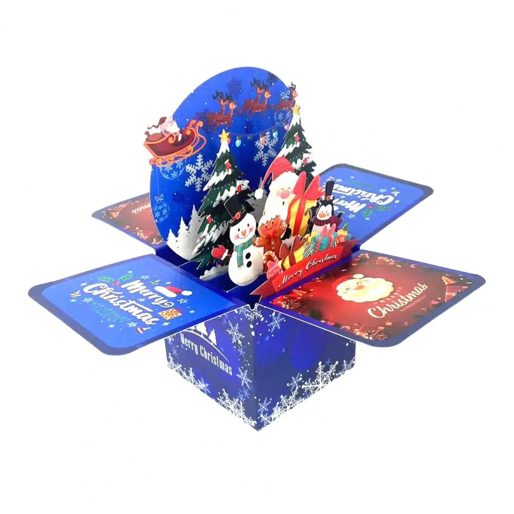 Holiday Pop-up Card Warm Holiday Card Handmade 3d Pop Up Christmas Cards Gift Box with for Family for Adults for Daughter