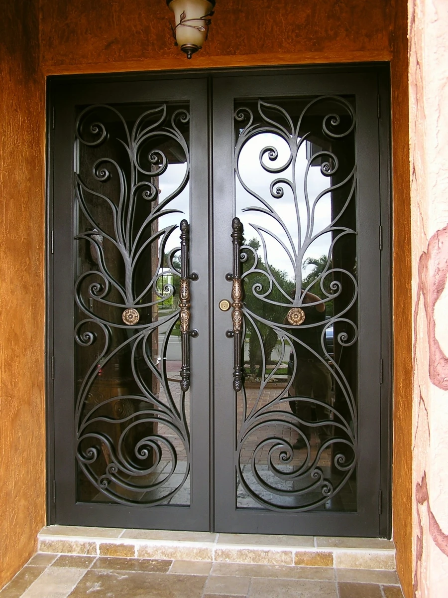 Factory Wholesale Luxury Wrought Iron Door Iron Exterior Door Iron Doors Entrance Wrought