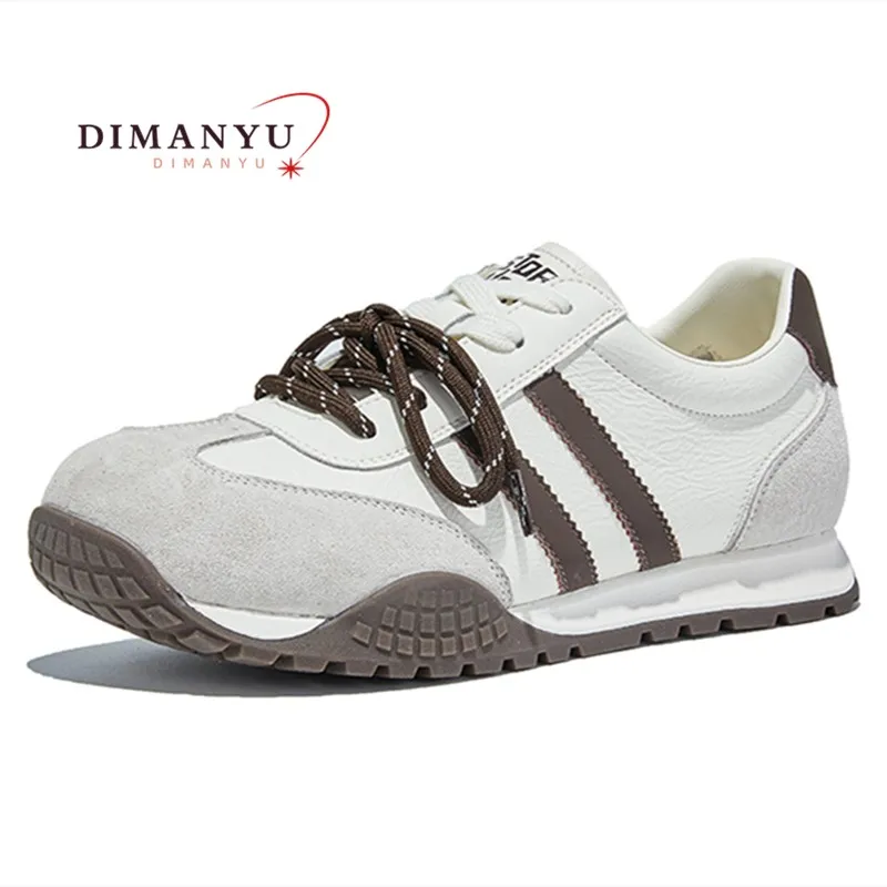 

DIMANYU Casual Sneakers Women Genuine Leather 2025 Autumn New Women Casual Shoes Platform Versatile Women's Moral Training Shoes