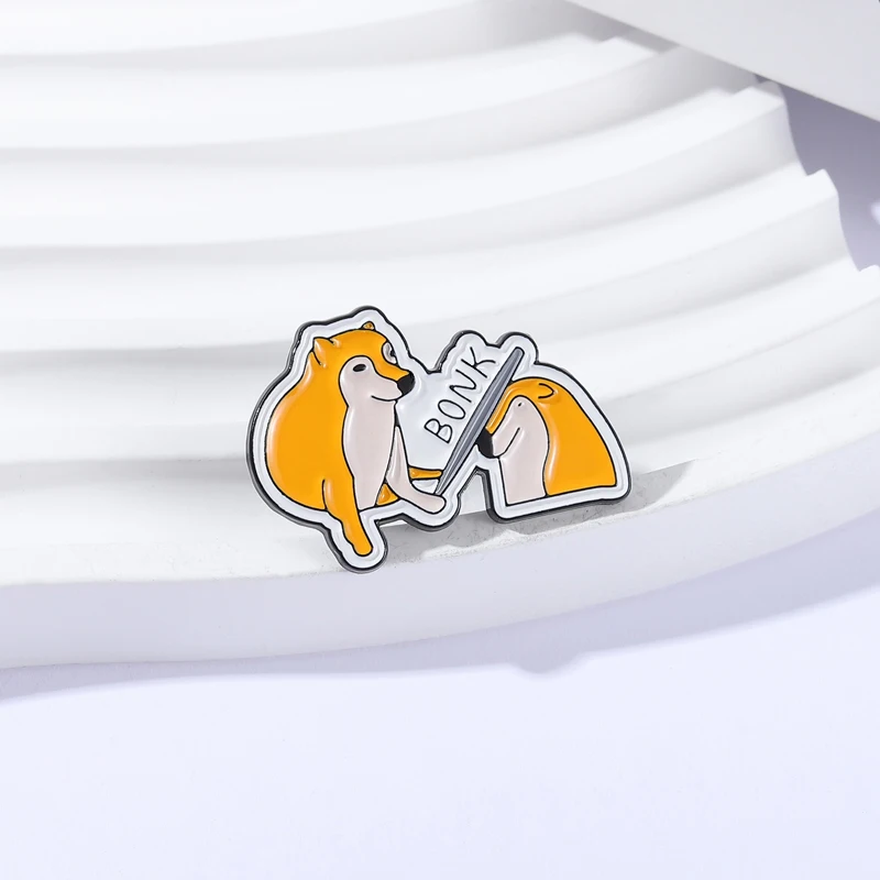 دبابيس المينا شيبا اينو مضحك بونك! الكلب الميمات دبابيس التلبيب شارات الكرتون جرو الحيوانات المجوهرات هدية للأصدقاء