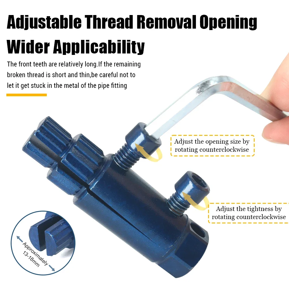 for 1/2-3/4-1 inch  Broken Pipe Thread Extractor DN15/20/25 Pipes Thread Removal Tool for Broken Threads in Faucets/Angle Valves