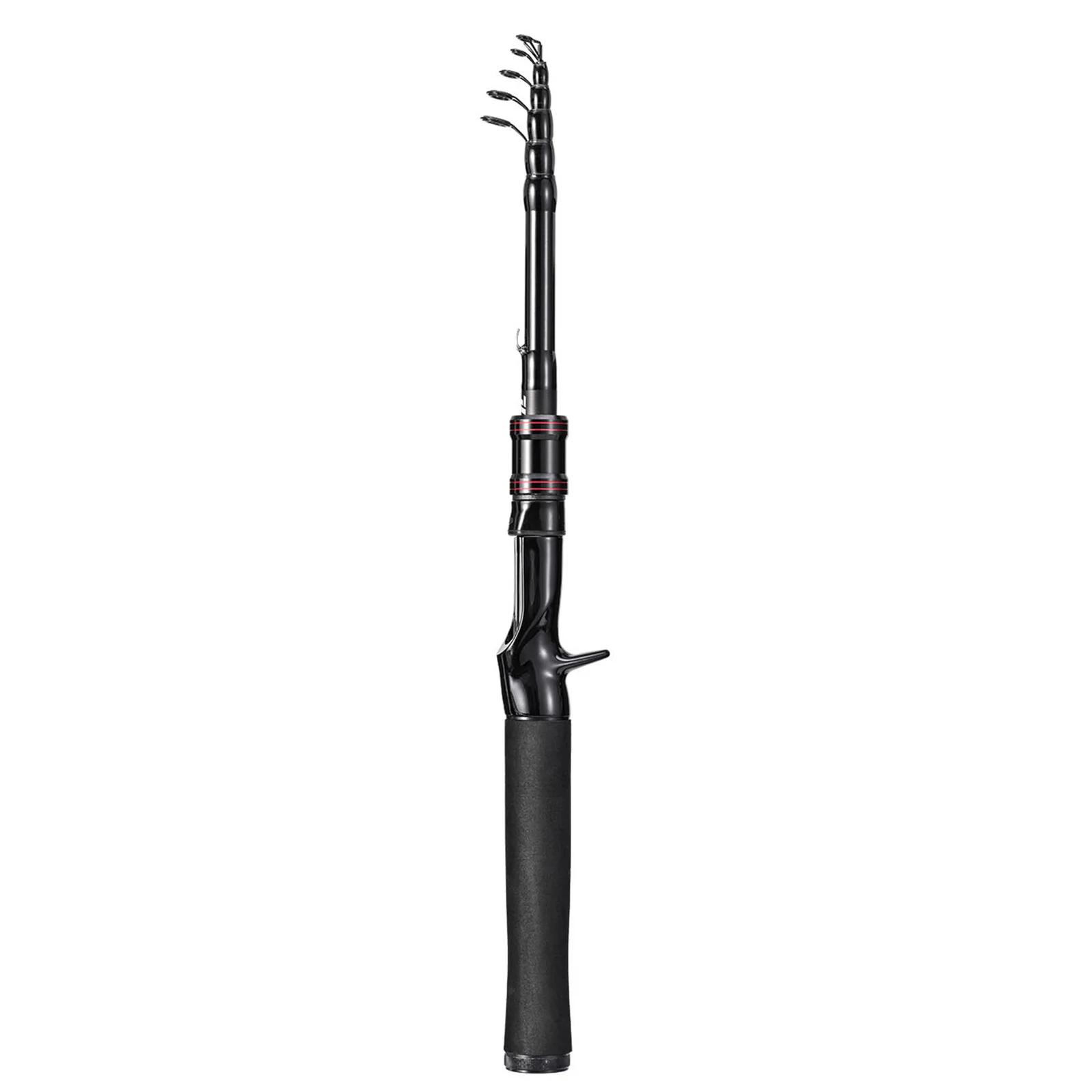 Telescopic Fishing Rod with Carbon Fiber Build Medium Heavy Power Fast Action 4 or 6 Guides for Reduced Friction