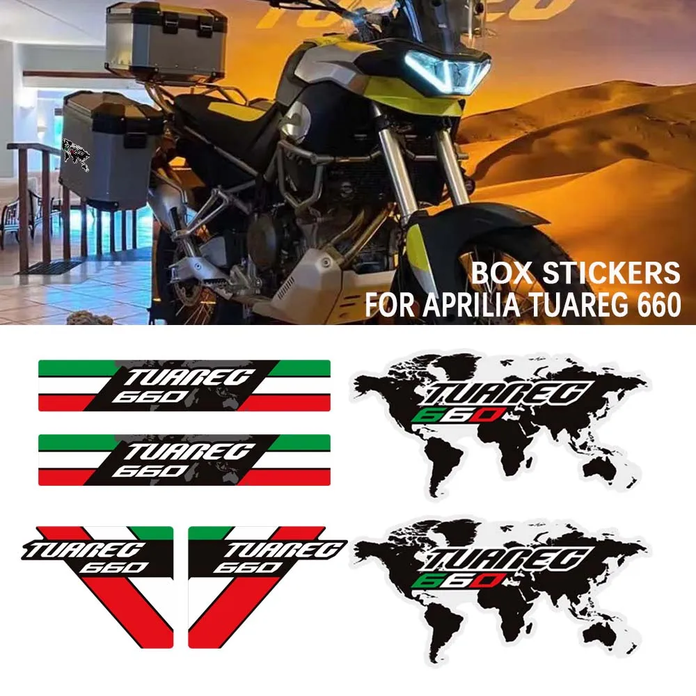 For Aprilia Tuareg 660 RALLY Adventure Trunk Luggage Cases Panniers Aluminium Top Box Stickers Decals Tuareg660 2022-2026