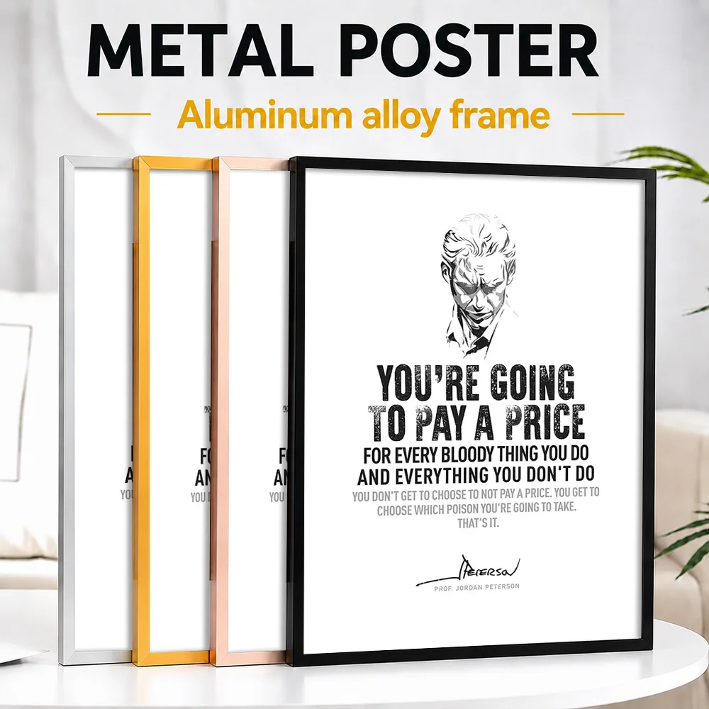 Peterson Famous Quote Metal Poster With Aluminum Alloy Frame Personalized Photo Minimalist Motivation Style Wall Art For Study