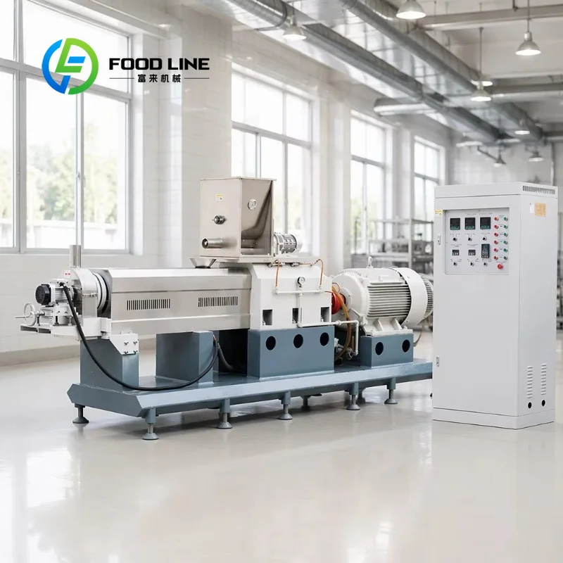 Customize Twin Screw Extruder Making Fried Snacks Production Line Puffed Fried Food Extrusion Processing Machinery