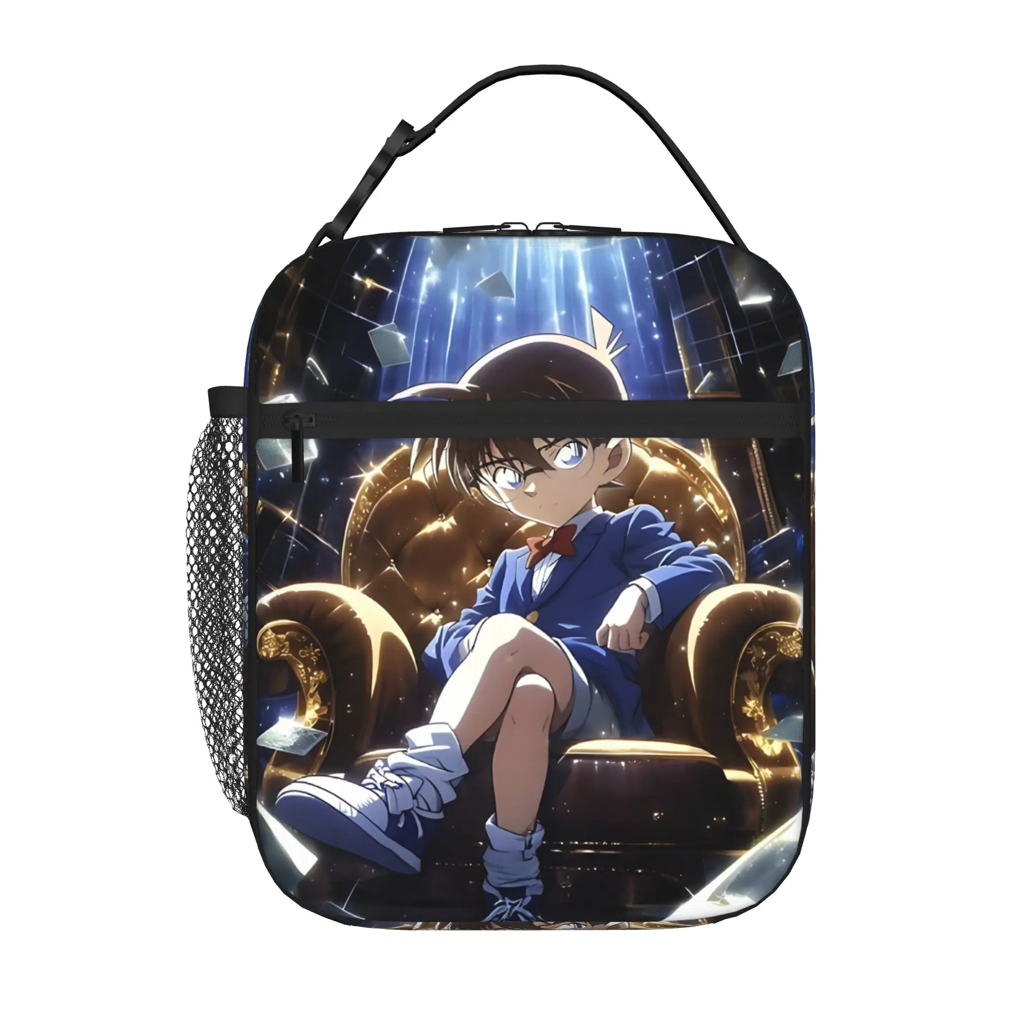 1 Piece For Students Food Container Sit Portable Pocket Detective Conan Zipper Closure Aluminum Foil Food Pouch For Travel