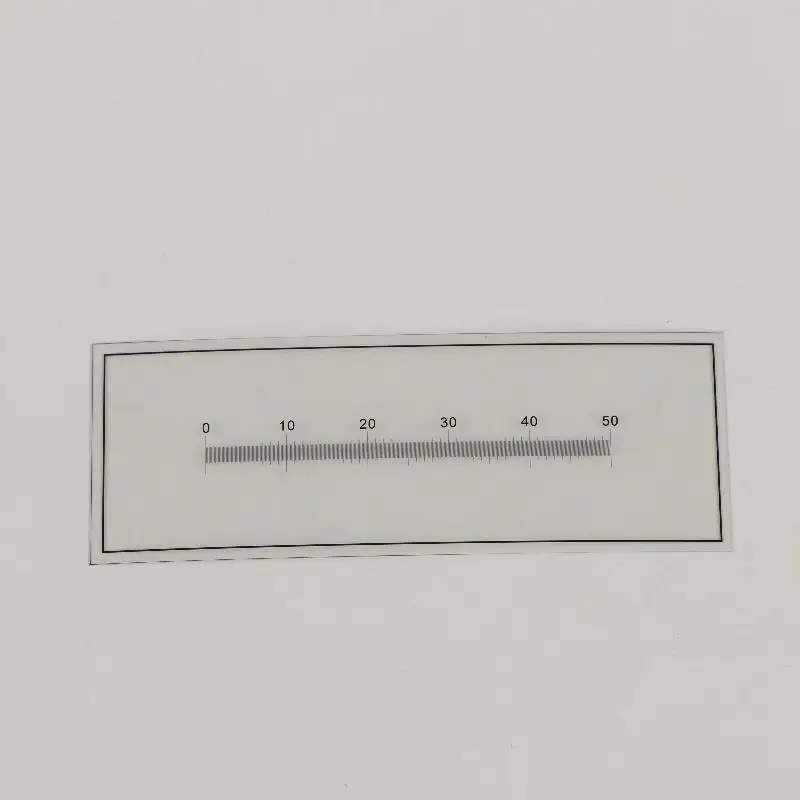 High Precision 0.1mm Div Microscope Micrometer Calibration Ruler 50mm Markings Transparent Film PET Measuring Tape Line