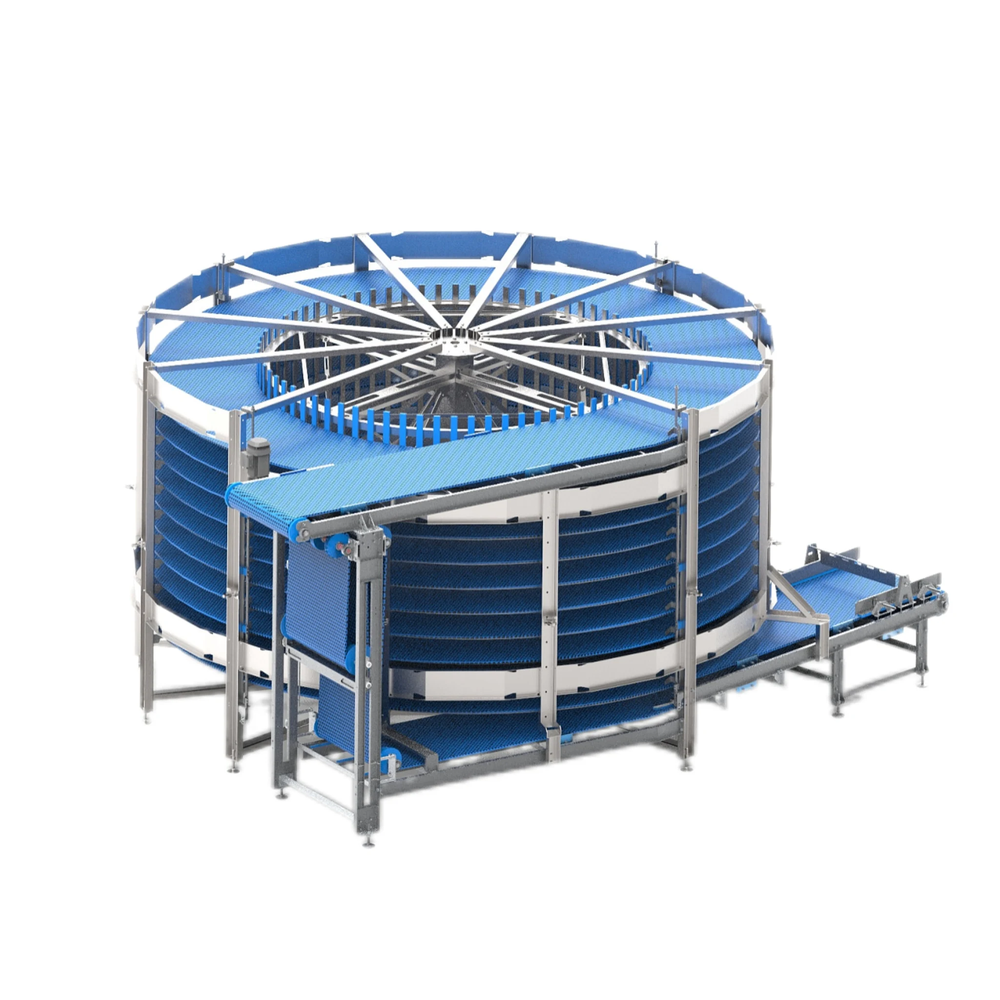 Vertical Spiral Tower Conveyor Machine, SUS304 Food Grade Spiral Conveyor for Bakery Snack Cooling and Drying Process customize
