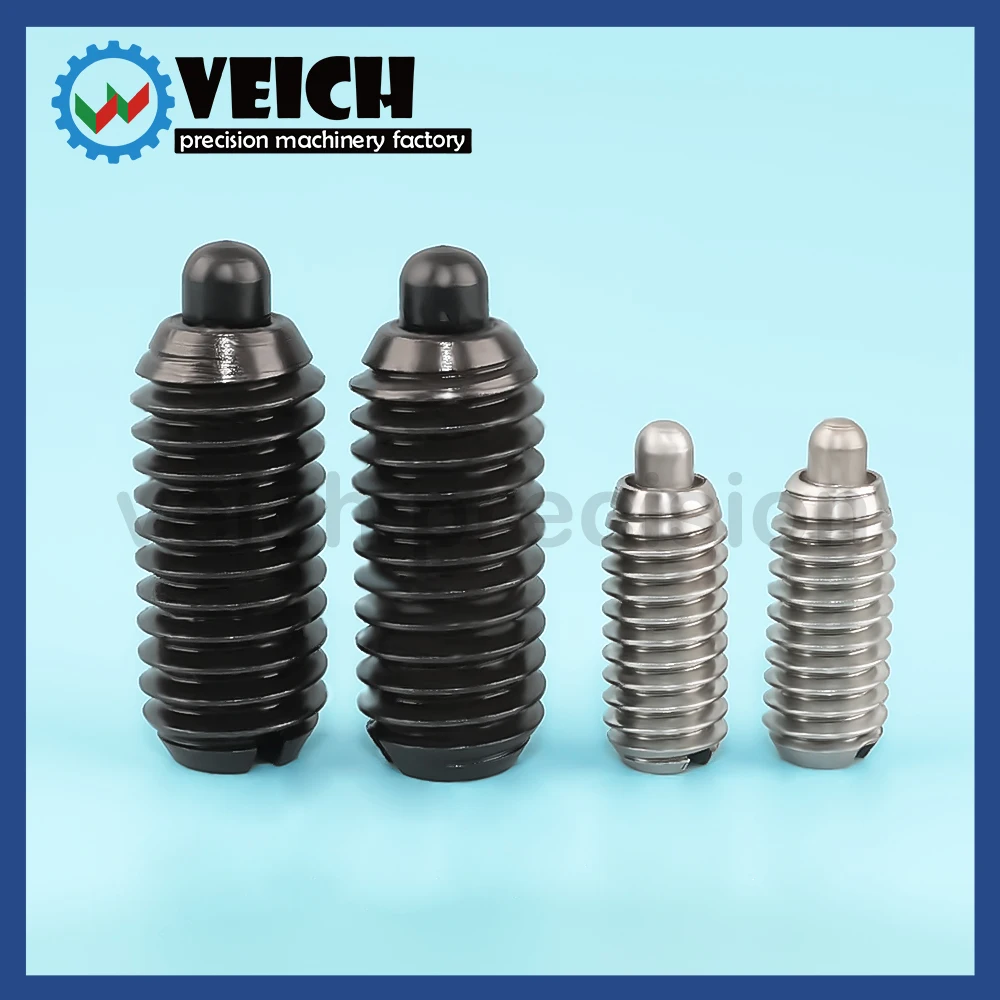 VCN534 Spring Plunger Carbon Steel Single Slot Threaded Positioning Retractable Spring Plunger Stainless Steel Cushioning Pin