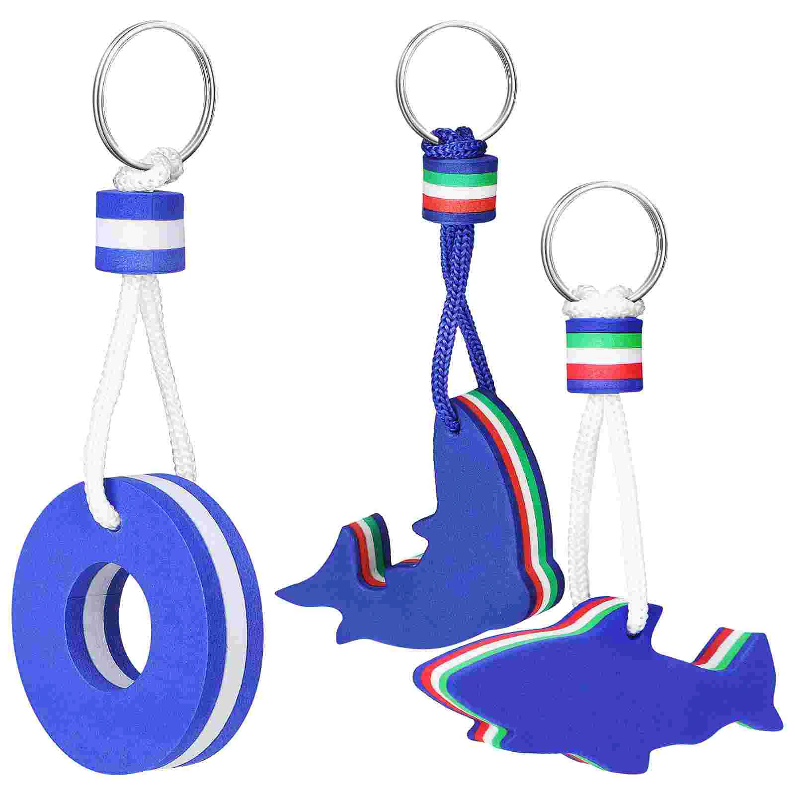 3 Pcs Boats Eva Key Ring Keyring Decorative Floating Keychains Sailboat Man Row