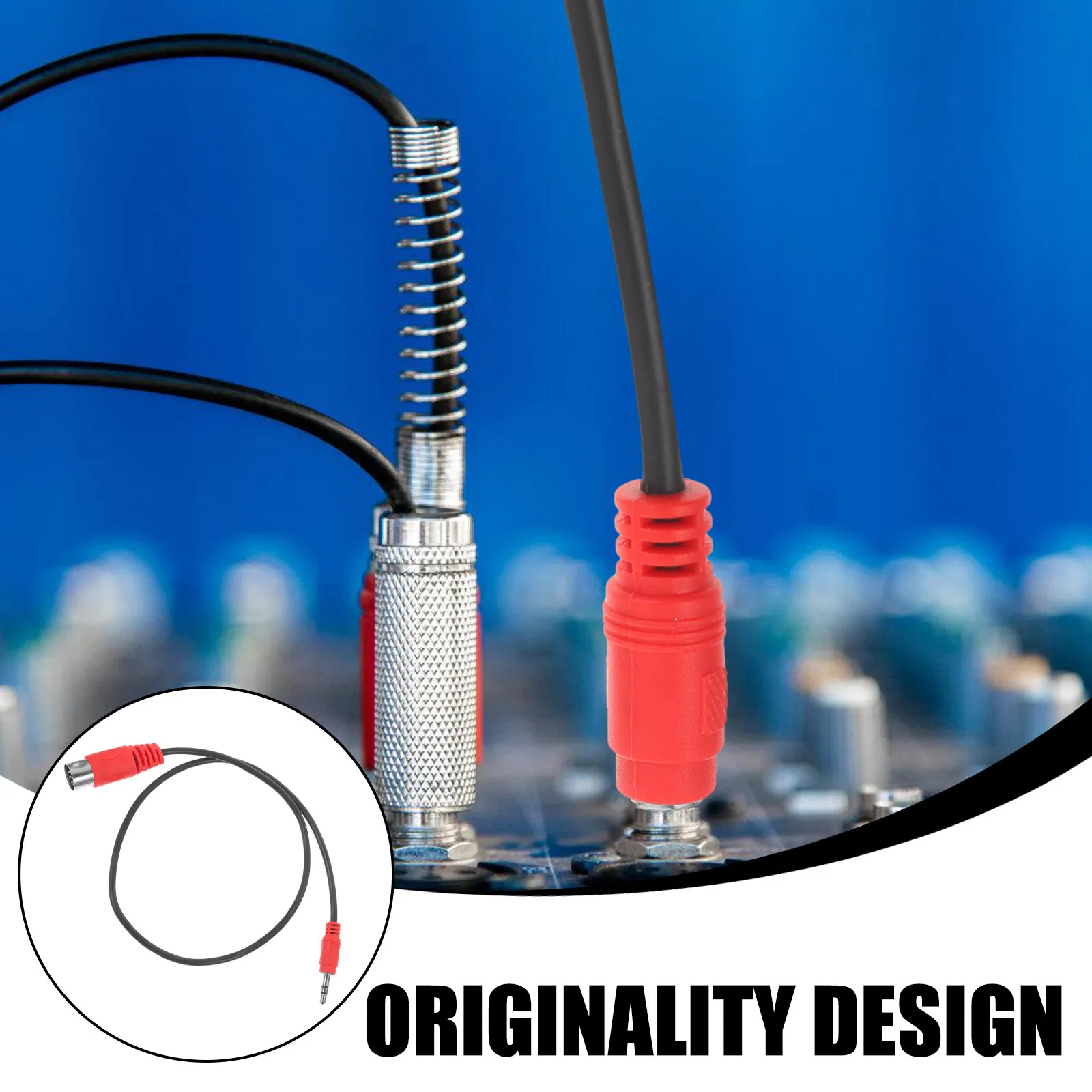 1.5m 3.5mm Stereo Jack to 5-Pin Din Midi Adapter Cable Stable Copper Core Rubber Jacket Audio Cord for Pianos Keyboards Sound