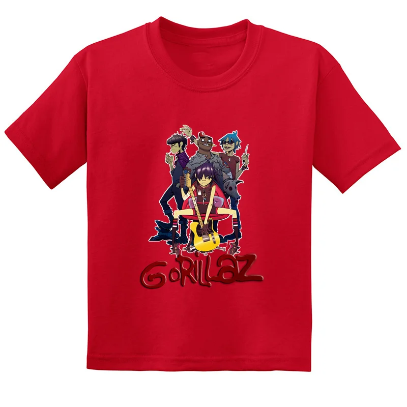 Hot Sale Gorillaz Rock Band ChakaKhan Noodle Print Fashion Kids T-shirt Baby Boys Girls Clothes Summer Children Cotton T shirt