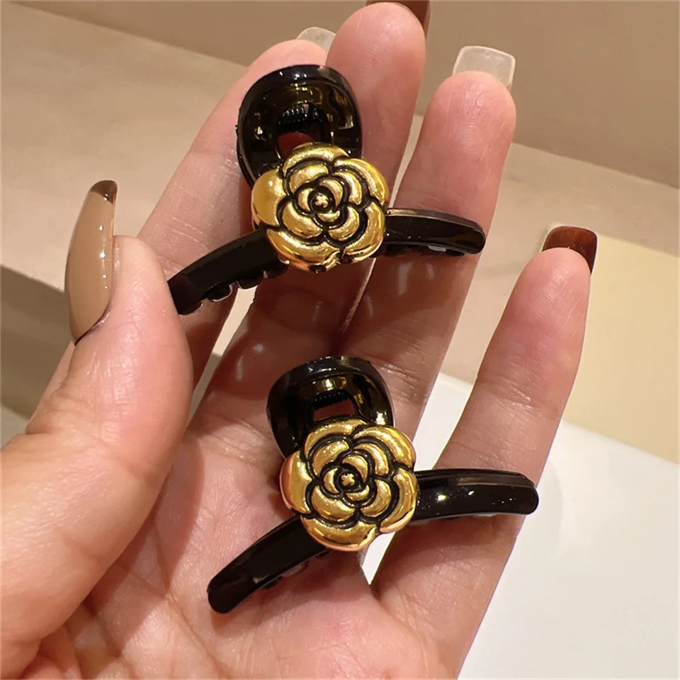 Small Size Rose Flower Hair Claw Clip Bowknot Barrette Ponytail Holder Cute Hairclip Hair Accessories For Women Girls Party Gift