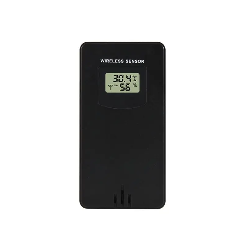 B62B-Temperature Humidity Wireless Sensor Hygrometer Electronic Digital Thermometer In/Outdoor With Weather Station  Black