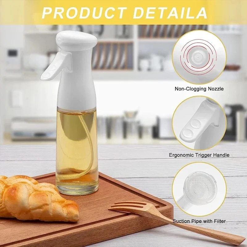 Kitchen Oil Spray Bottle, Olive Acid Sprayer, BBQ Baking, Oil Dispenser, Nebulizer Accessories, BBQ Kitchenware