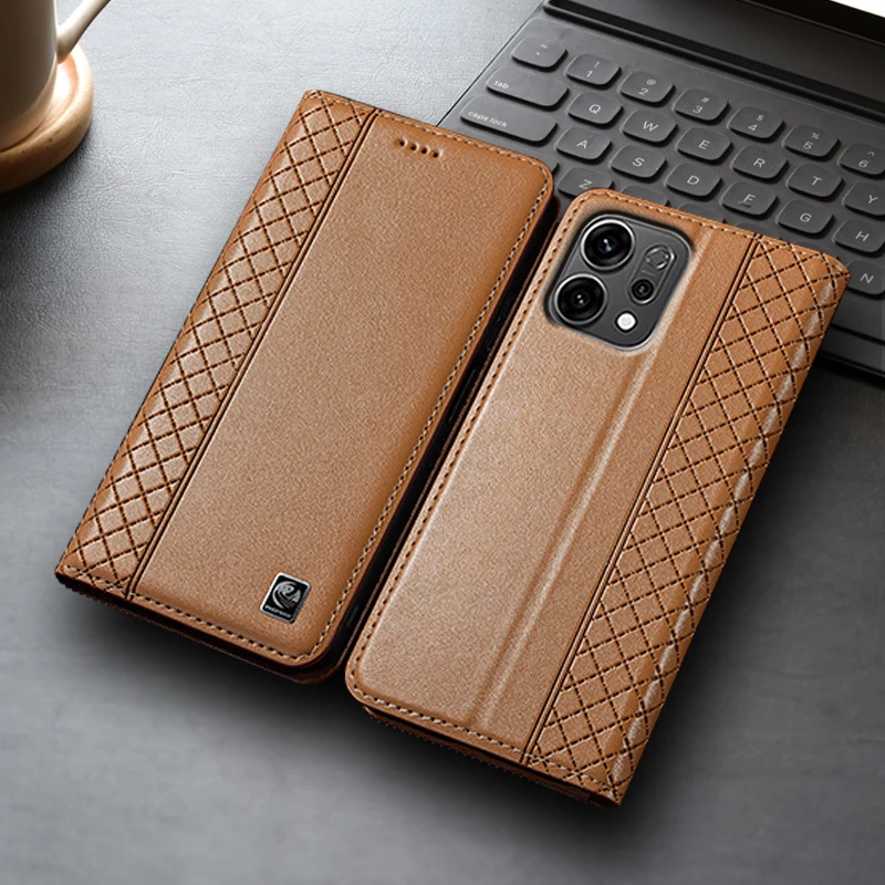 

Napa Inner Grid Genuine Leather Flip Case For OPPO Reno 8 8Z 8T 9 10 11 11F 12 12F 13 14 Pro Plus 4G 5G China Global Cover Cases