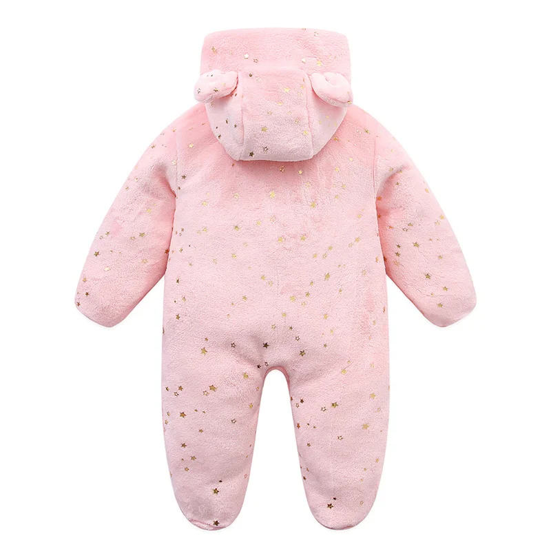 Baby Romper 2026 New Flannel Soft Warm Sequin Star Girl Universal Romper 0-19 Months