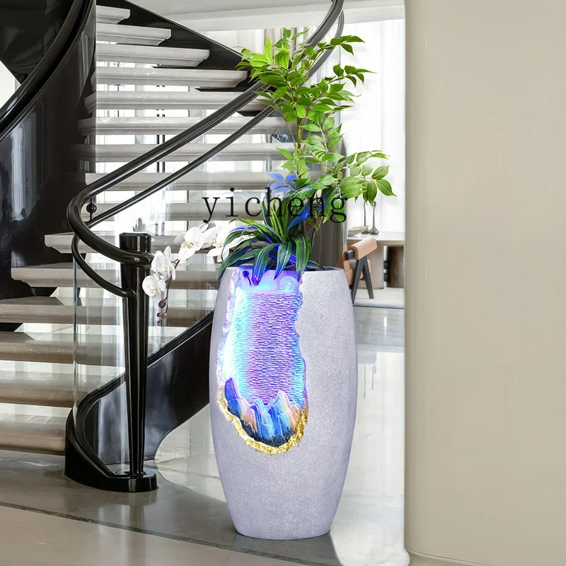 

TQH flowing water ornament fountain circulating water system modern simple water feature entrance living room office decoration