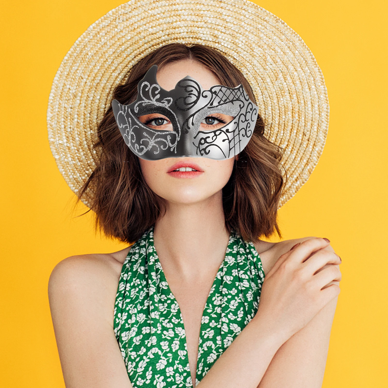 

Black Eye Mask Masquerade Party Costume Carnival Decorative Lovers Plastic Metal Sturdy Safe Comfortable Fade Resistant Set