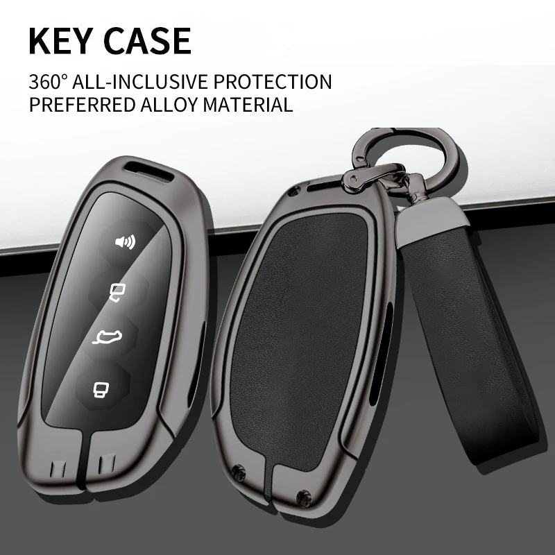 Car Key Case for HAVAL Menglong Hover H9 2025 2026 Keychain Remote Cover Shell Housing Ring Holder Fob Accessories