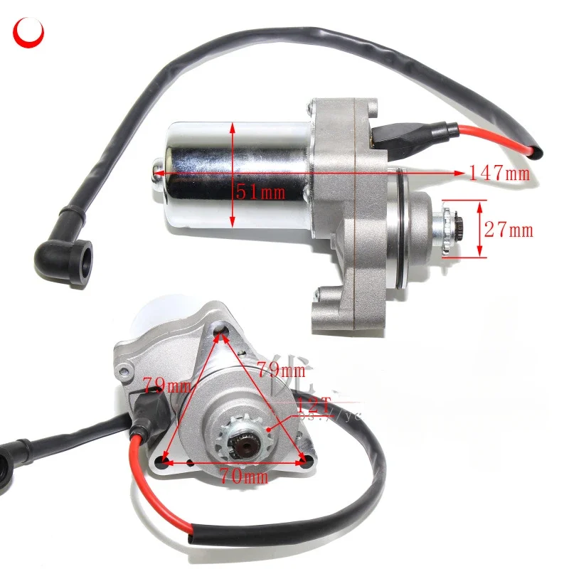 3 Bolt Motorcycle electric starter motor for ATV 50CC 70CC 90CC 110CC 125C motor CC110