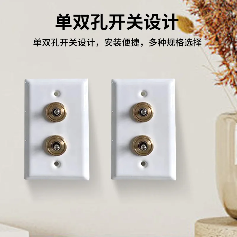 French Retro Ceramic Toggle Light Switch, Single & Double‑Control Hand Lever Switch for Homestay Hotel Home Decoration