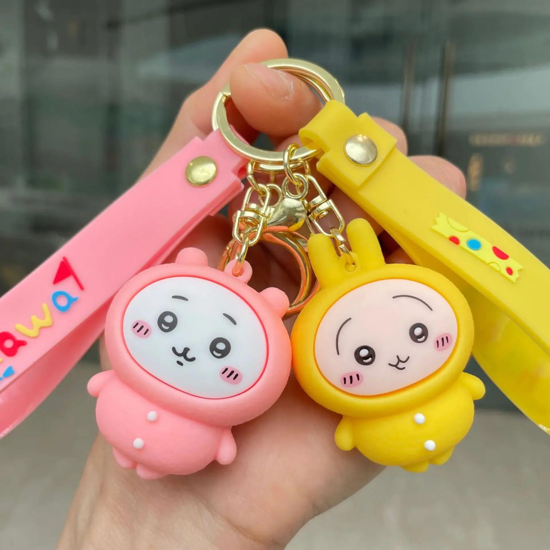 Cartoon Keychain Pendant Couple Pendant Keychains Ring for Accessories Bag Anime Figure  ハチワレ ちいかわ Pyjamas Series Pendant Gifts