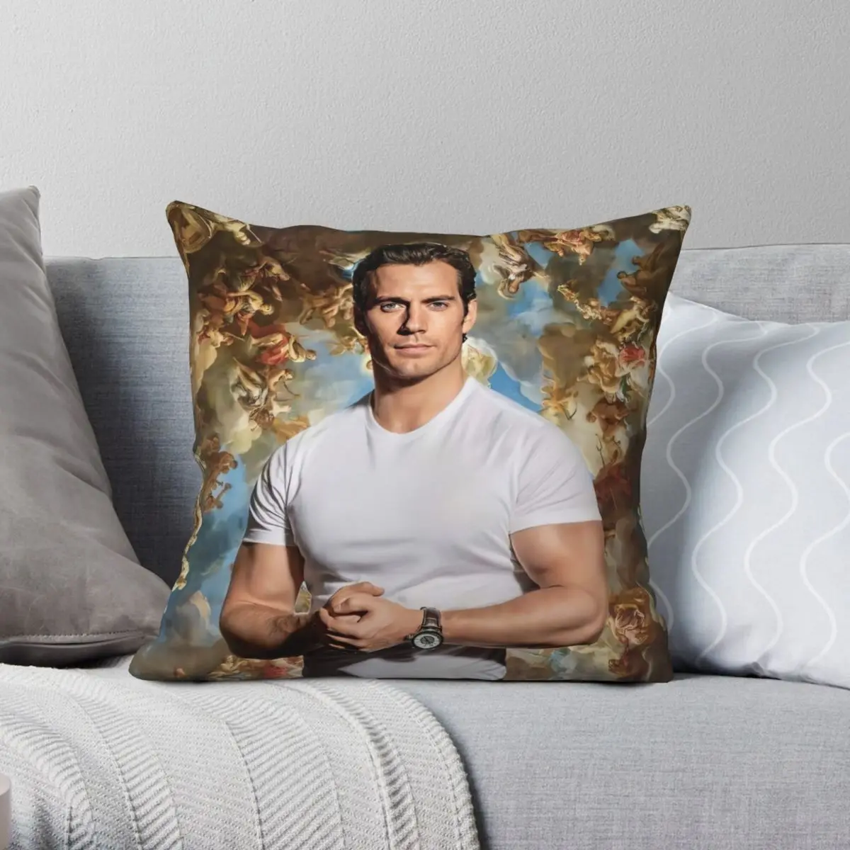 Henry Cavill Charles Brandon Square Pillowcase Polyester Linen Velvet Pattern Zip Decorative Pillow Case Bed Cushion Cover