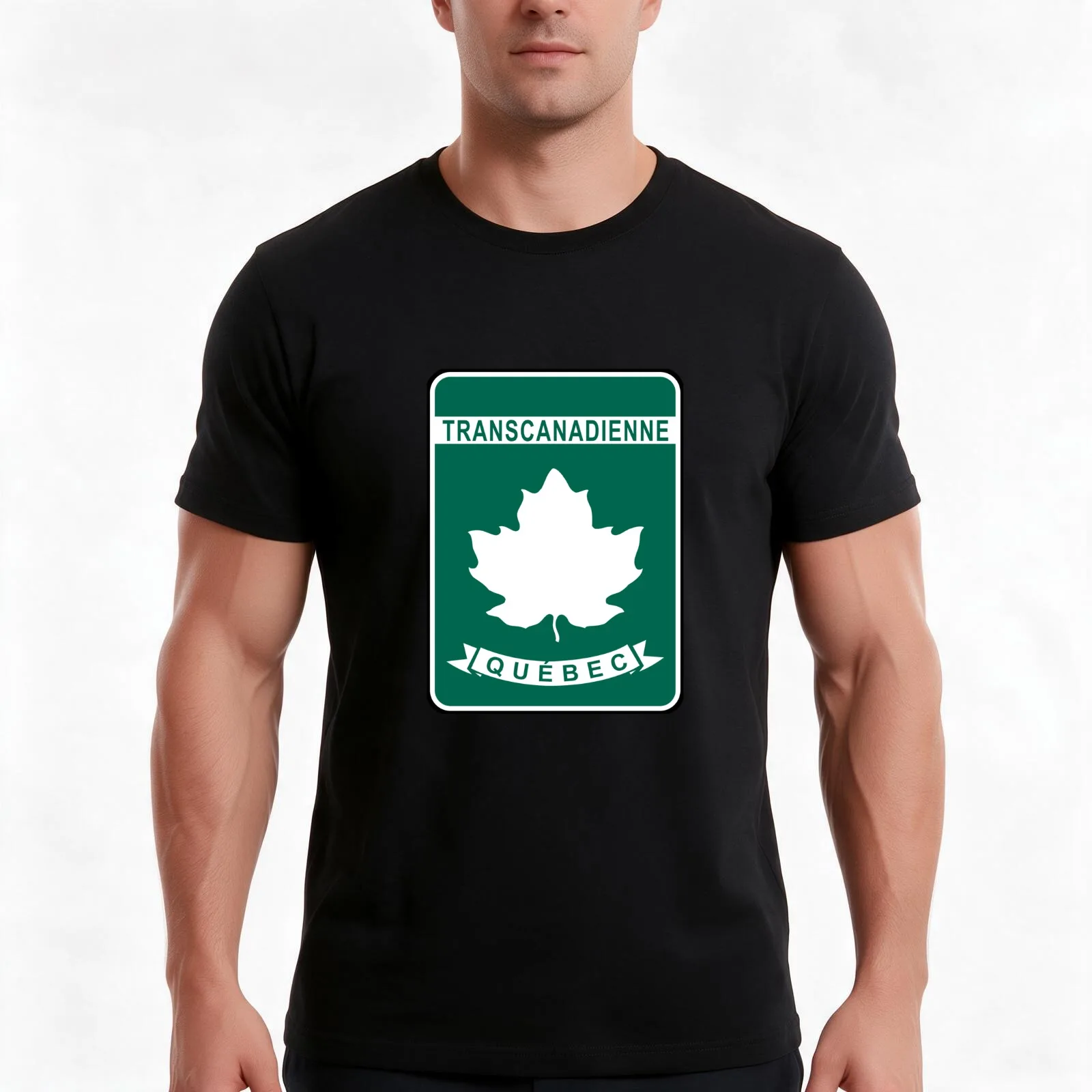 Quebec Trans-Canada Highway (TCH) Canada Highway Shield Sign T-Shirt Summer Casual Cotton Tee Oversized Streetwear Tops