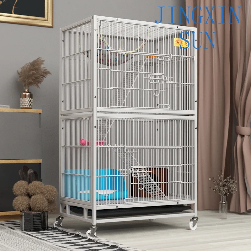 Three-storey chinchilla pet squirrel ferret  chinchilla cage flower branch large villa