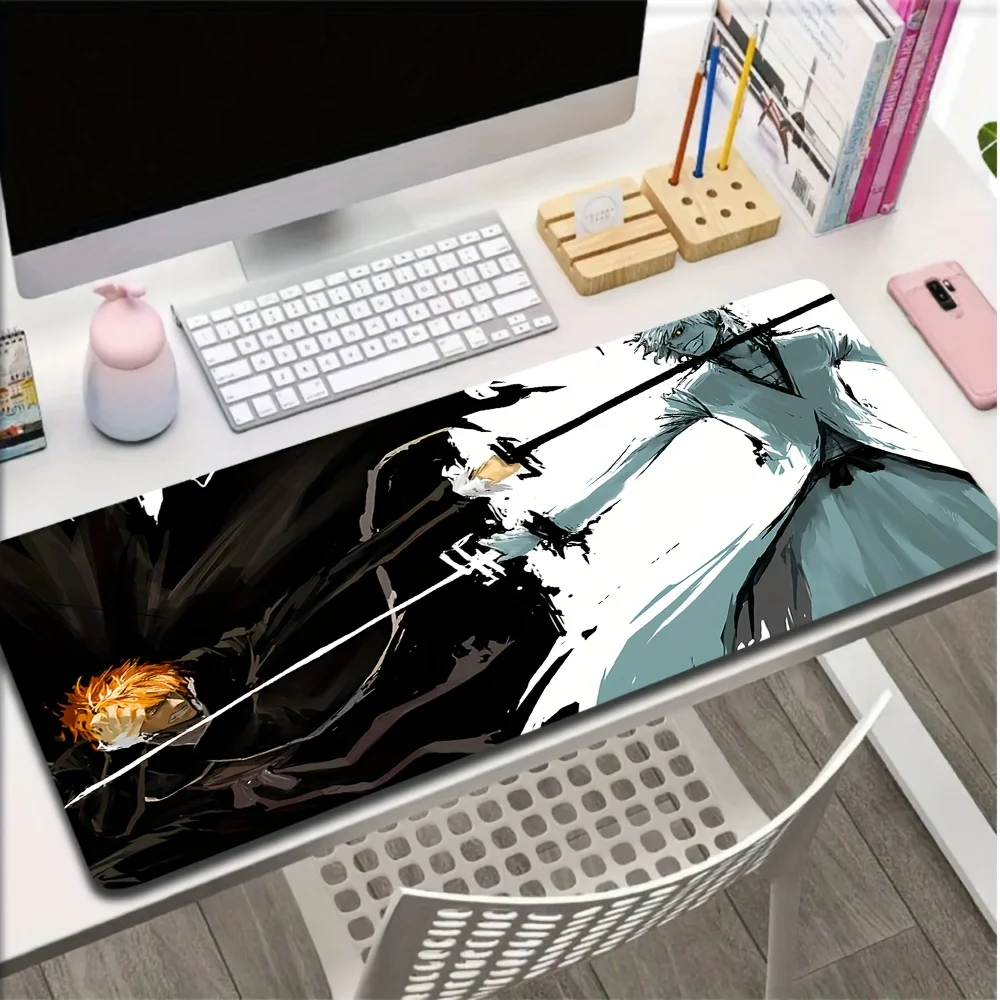 قطعة واحدة من لوحة ماوس الألعاب Bleach Anime Ichigo & Kenpachi Anime Manga - كبيرة جدًا (40x90/30x60/30x80 سم) قاعدة مطاطية غير قابلة للانزلاق، مبيض #5